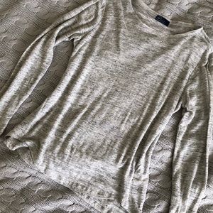 Gap 100% Linen Long-Sleeve Shirt, heathered grey/S